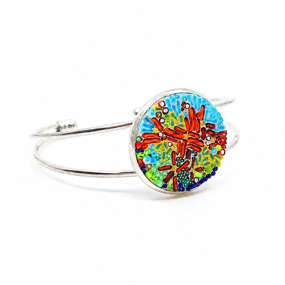 Bangle Bracelet- Coral Abstract