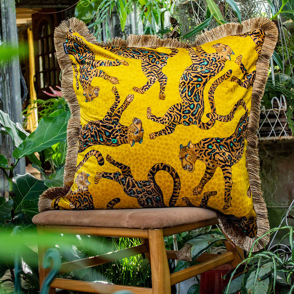 Cheetah Kings Fringe Pillow