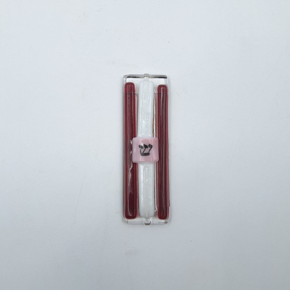Mezuzah- Red and White Stripe