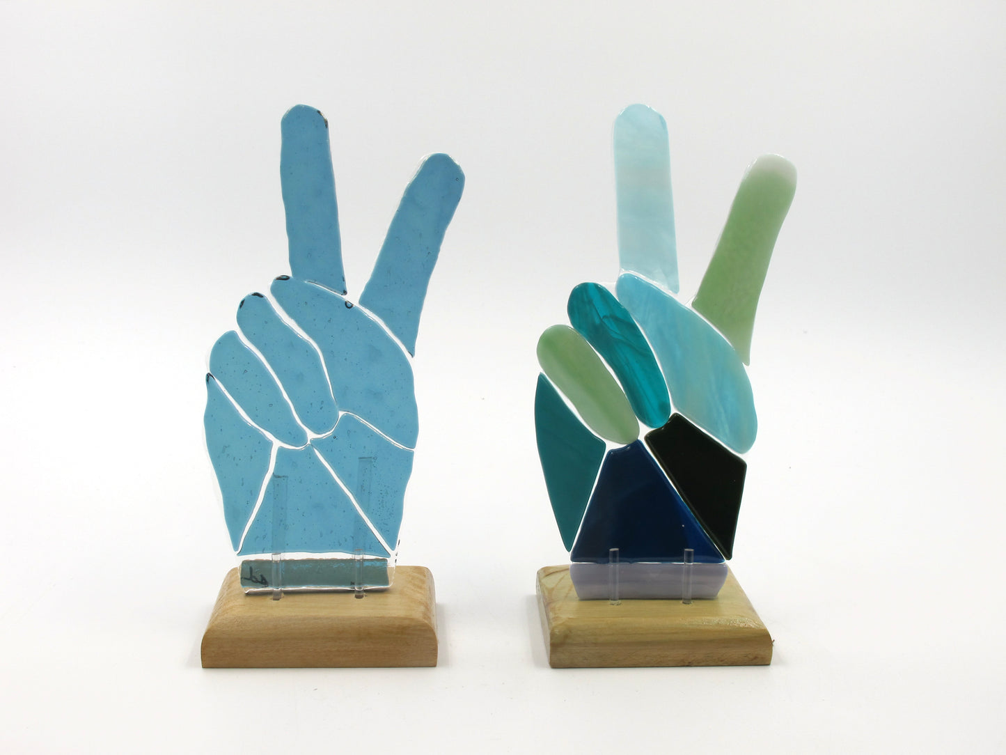 Glass Peace Sign Hands