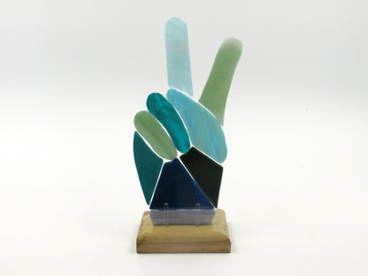 Glass Peace Sign Hands
