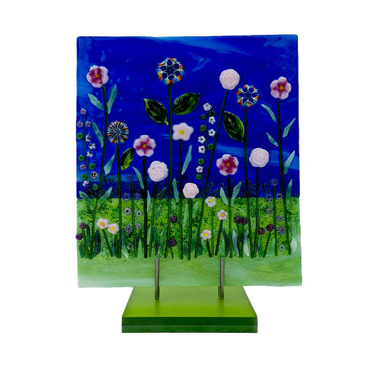 Panel- Cobalt Sky Floral