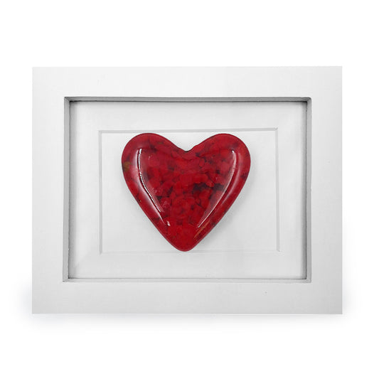 Framed Heart- Small Deep Red