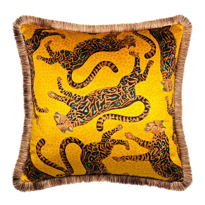 Cheetah Kings Fringe Pillow