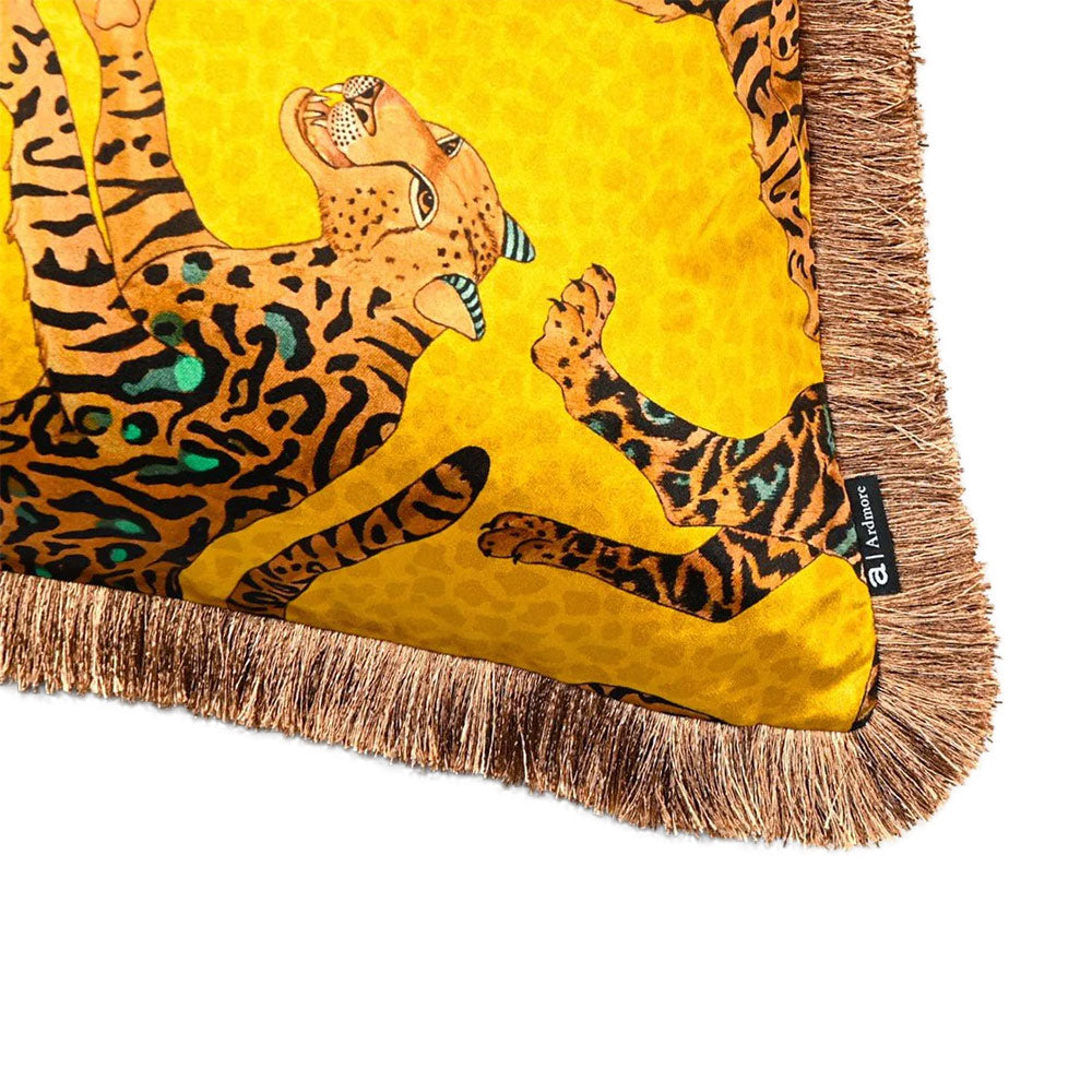 Cheetah Kings Fringe Pillow