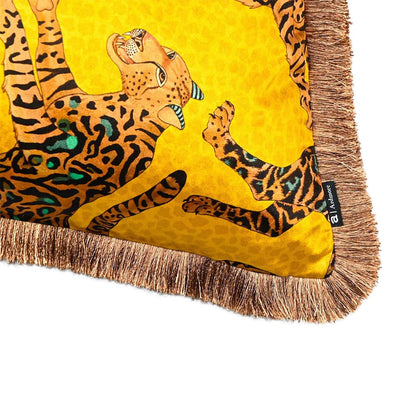 Cheetah Kings Fringe Pillow