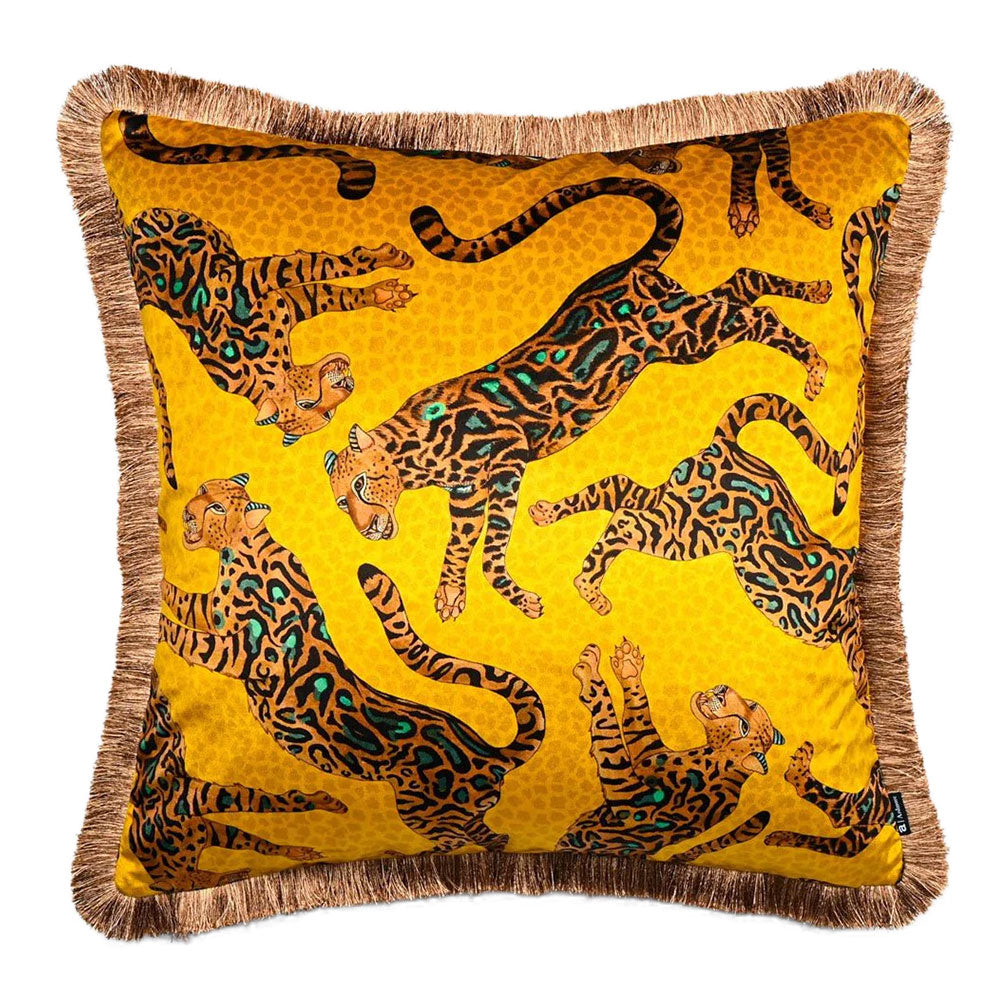 Cheetah Kings Fringe Pillow