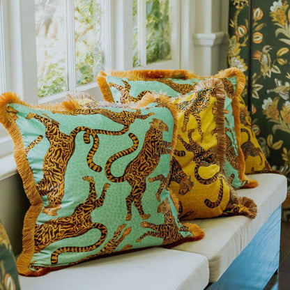 Cheetah Kings Fringe Pillow