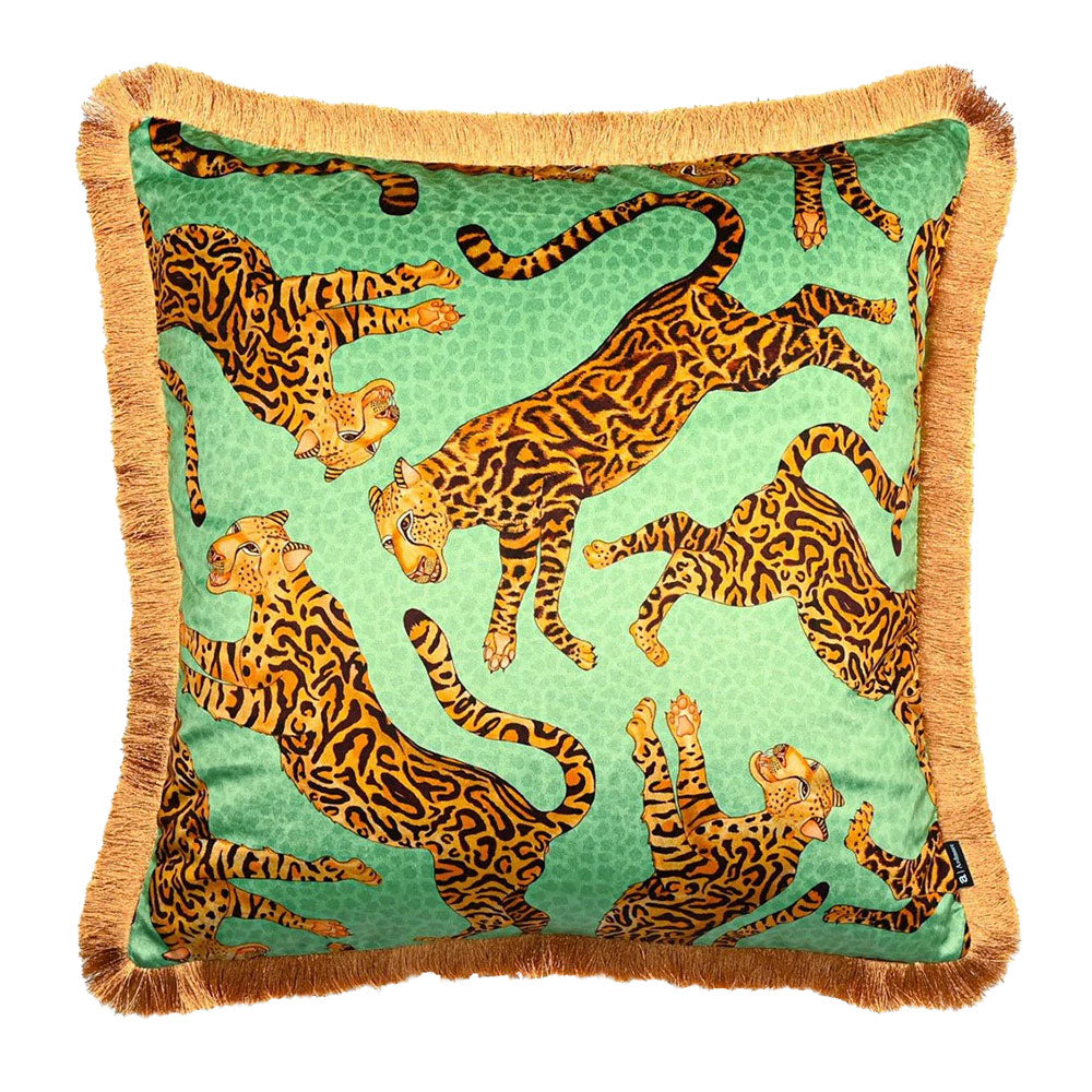 Cheetah Kings Fringe Pillow