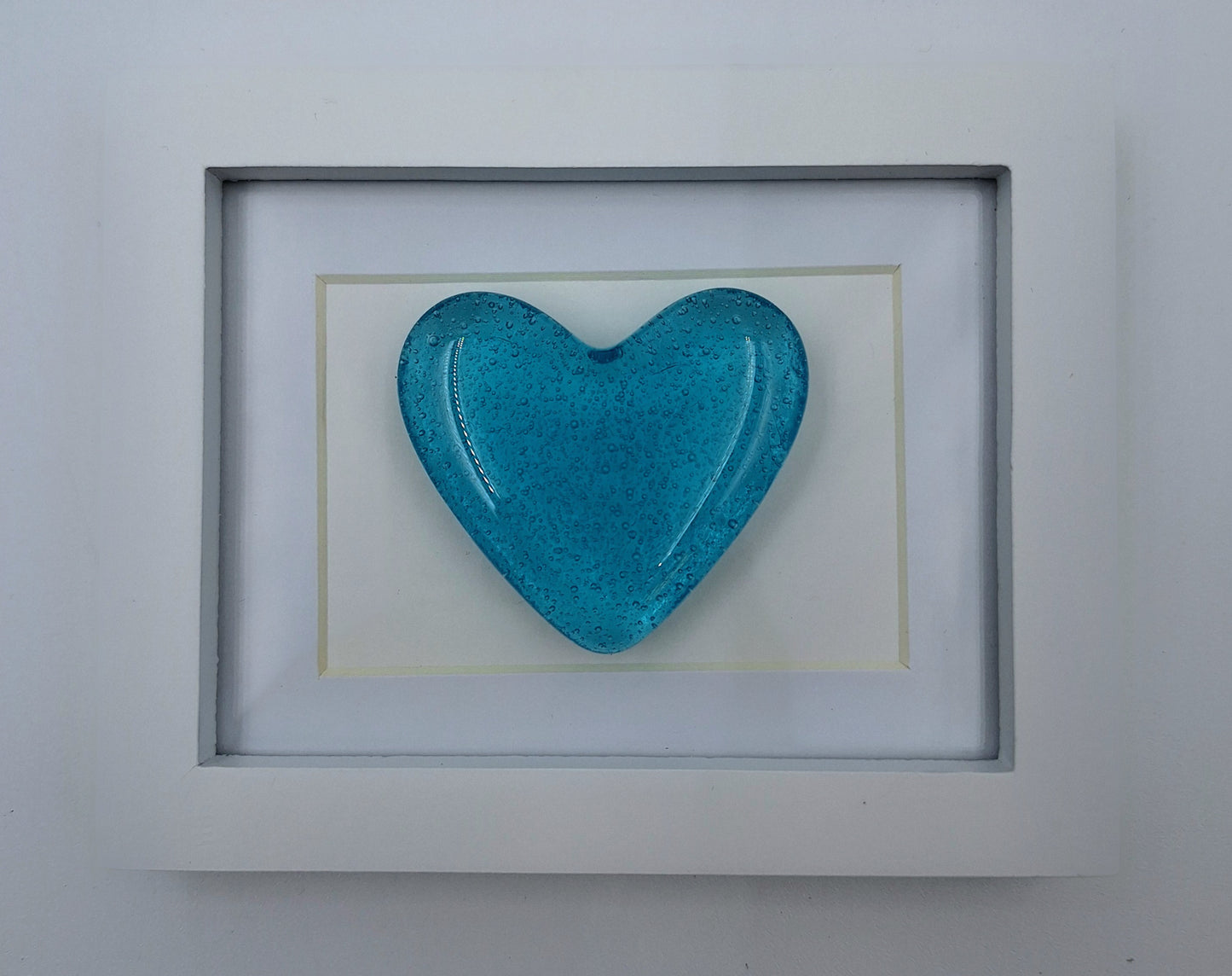 Azure Blue Small Framed Heart