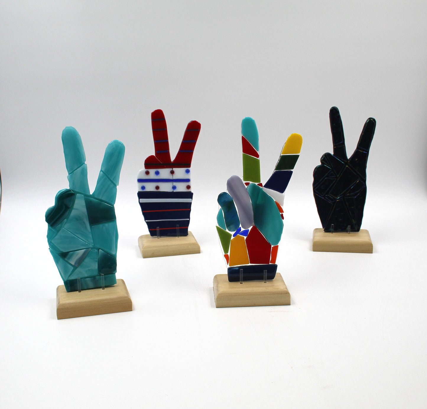 Glass Peace Sign Hands