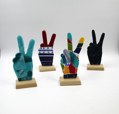 Glass Peace Sign Hands