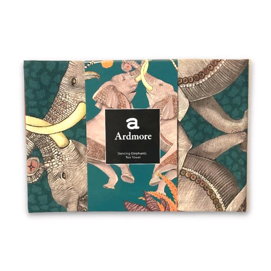 Dancing Elephants Tea Towel