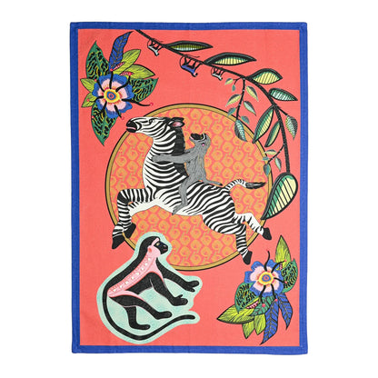 Zebra Rider Tea Towel
