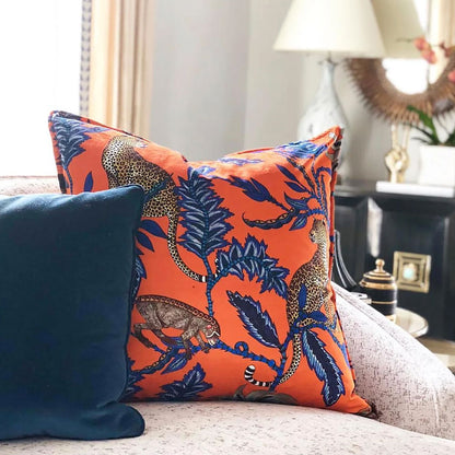 orange_blue_leopard_pillow