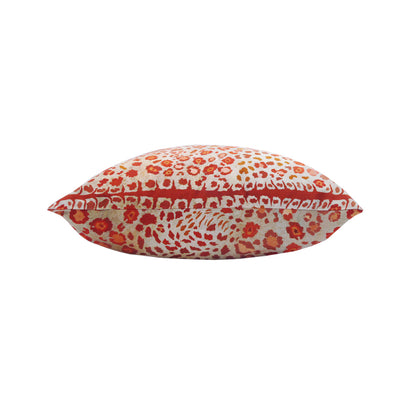 Side profile view of the plush Safari Pillow laying flat, highlighting its thickness and piped seam detail.